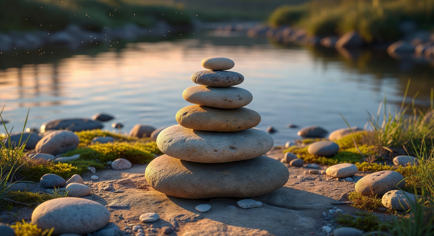 Balance stones representing mental balance and responsibility