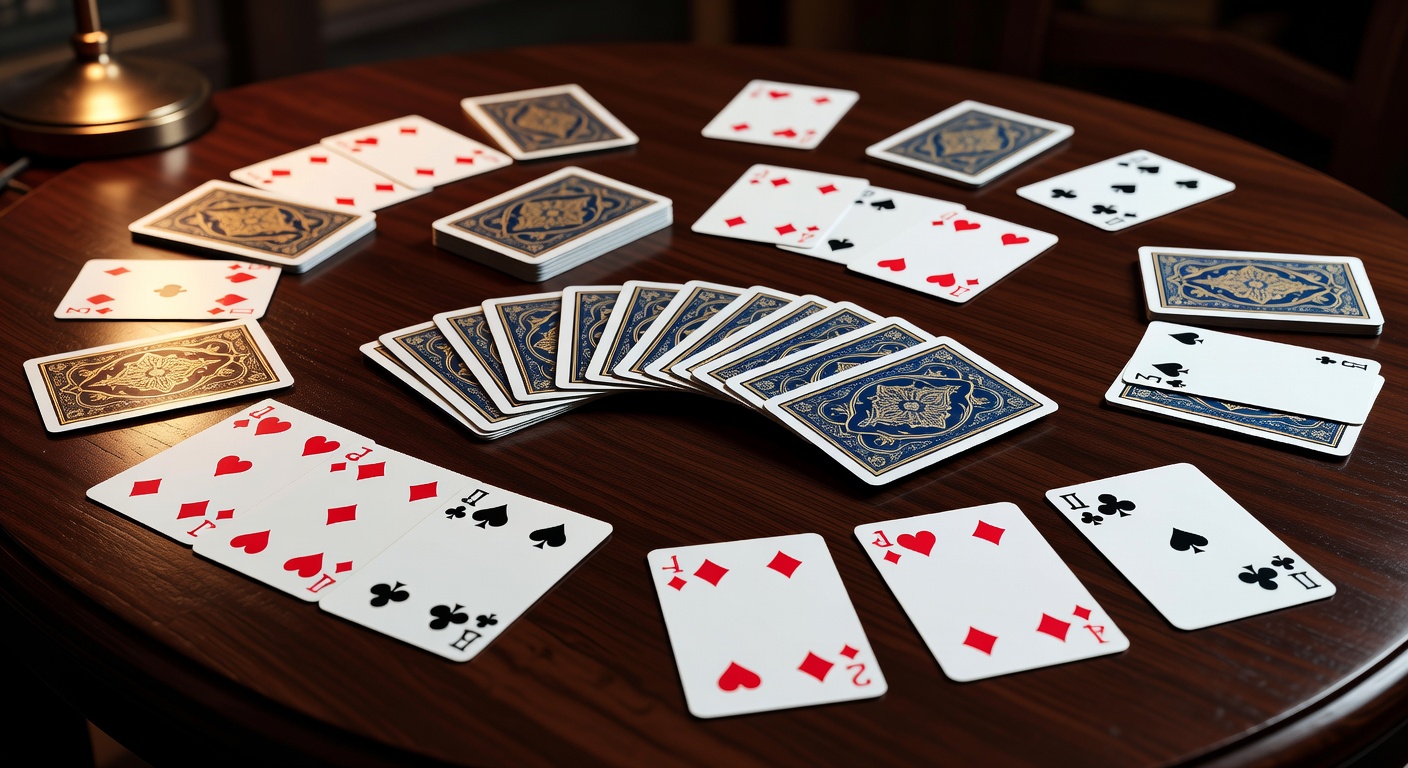 Close up of playing cards for Gin Rummy